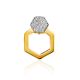 Geometric Gold Plated Pendant With Crystals, image 