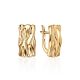 Textured Gold Plated Earrings, image 