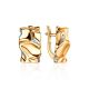 Chic Gold Plated Earrings With Crystals, image 