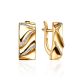Luminous Gold Plated Earrings With Crystals, image 