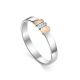 Silver Ring With Golden Details And Diamonds The Diva, Ring Size: 5.5 / 16, image 