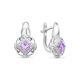 Chic Silver Earrings With Amethyst And Crystals, image 