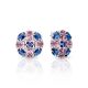 Classy Silver Earrings With Multicolor Crystals, image 