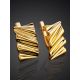 Textured Gold Plated Earrings, image , picture 2
