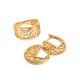Laced Gold Plated Silver Round Earrings, image , picture 3