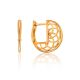 Laced Gold Plated Silver Round Earrings, image 