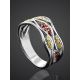 Silver Ring With Two Toned Crystals, Ring Size: 6 / 16.5, image , picture 2