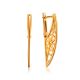 Designer Geometric Gold Plated Silver Earrings, image 