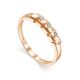 Golden Ring With 3 Diamonds, Ring Size: 7 / 17.5, image 
