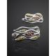 Silver Earrings With Two Toned Crystals, image , picture 2