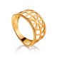 Geometric Gold Plated Silver Ring, Ring Size: 7 / 17.5, image 