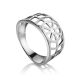 Laced Silver Band Ring The Sacral, Ring Size: 8 / 18, image 