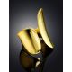 Unclosed Gorgeous Gold-Plated Silver Ring The Liquid, Ring Size: Adjustable, image , picture 2