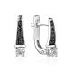 White Gold Earrings With Black And White Diamonds, image 