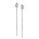 White Gold Threader Earrings With Diamonds, image 