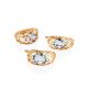 Ornate Golden Ring With Topaz And Crystals, Ring Size: 6.5 / 17, image , picture 5