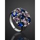 Charming Cocktail Ring With Multicolor Crystals, Ring Size: 8 / 18, image , picture 2