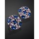 Classy Silver Earrings With Multicolor Crystals, image , picture 2