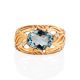 Ornate Golden Ring With Topaz And Crystals, Ring Size: 6.5 / 17, image , picture 4