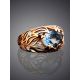 Ornate Golden Ring With Topaz And Crystals, Ring Size: 6.5 / 17, image , picture 2