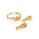 Charming Gold Plated Silver Floral Ring With Crystals, Ring Size: 5 / 15.5, image , picture 4
