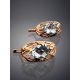 Ornate Golden Earrings With Topaz And Crystals, image , picture 2