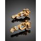Refined Gold Plated Silver Floral Earrings With Crystals, image , picture 2