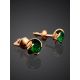 Gold Agate Stud Earrings, image , picture 2