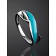 Silver Ring With Blue Enamel, Ring Size: 7 / 17.5, image , picture 2
