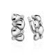 Chic Silver Earrings With Crystals, image 