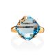 Fabulous Golden Ring With Bold Topaz, Ring Size: 8.5 / 18.5, image , picture 5