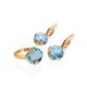 Golden Earrings With Topaz Centerpieces, image , picture 4