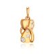 Bright Gold Plated Silver Pendant With Crystals, image 