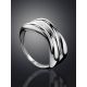Wave Curvy Silver Ring, Ring Size: 8 / 18, image , picture 2