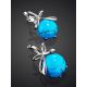 Silver Earrings With Bright Turquoise, image , picture 2