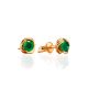 Gold Agate Stud Earrings, image 