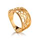 Laced Gold Plated Silver Band Ring, Ring Size: 8.5 / 18.5, image 