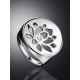 Silver Signet Ring With Crystal The Enigma, Ring Size: 6.5 / 17, image , picture 2