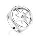 Fabulous Silver Starburst Signet Ring The Enigma, Ring Size: 8.5 / 18.5, image 