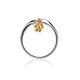 Silver Golden Floral Ring With Diamond The Diva, Ring Size: 6 / 16.5, image , picture 3