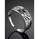 Silver Floral Band Ring The Sacral, Ring Size: 9 / 19, image , picture 2