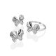 Filigree Silver Bow Ring With Crystals, Ring Size: 6.5 / 17, image , picture 4