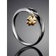 Silver Ring With Golden Diamond Flower Dangle The Diva, Ring Size: 6.5 / 17, image , picture 2