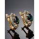 Classy Golden Earrings With Sapphire And Diamonds The Mermaid, image , picture 2