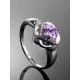 Voluptuous Silver Ring With Amethyst And Crystals, Ring Size: 6.5 / 17, image , picture 2