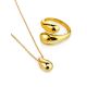 Solid 18ct Gold on Sterling Silver Teardrop Pendant Necklace The Liquid, image , picture 4