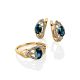 Classy Golden Earrings With Sapphire And Diamonds The Mermaid, image , picture 3