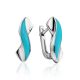 Cute Silver Earrings With Enamel, image 