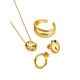 18ct Gold on Sterling Silver Textured Disk Pendant Necklace The Liquid, image , picture 6