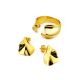 18ct Gold on Sterling Silver ​Boho Textured Stud Earrings The Liquid, image , picture 5